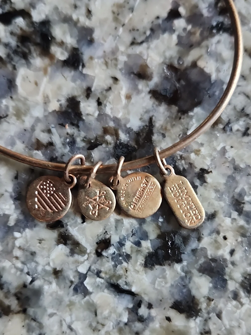 Alex and Ani Turquoise Beaded Bangle, Dolphin Charm Bangle, & Gold Tone Bangle